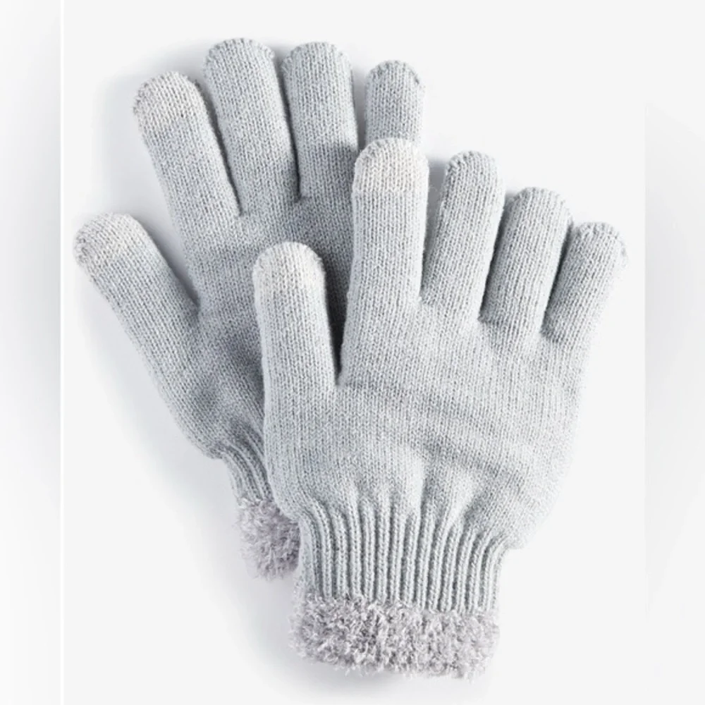 Women’s rib stitch fuzzy cuff gloves